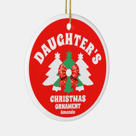 娘パーソナライズされたの写真クリスマスツリー セラミックオーナメント (右)