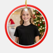 娘パーソナライズされたの写真クリスマスツリー セラミックオーナメント (裏面)