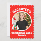 娘パーソナライズされたの写真クリスマス シーズンカード (正面)