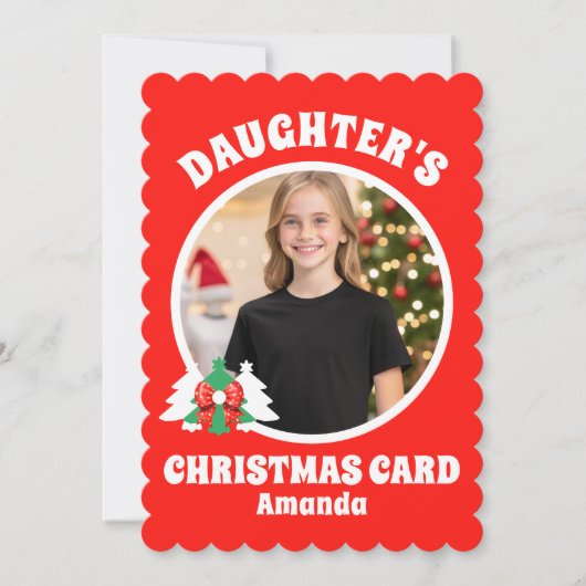 娘パーソナライズされたの写真クリスマス シーズンカード (正面)