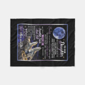 娘パーソナライズされたの母とパパBlへの手紙 フリースブランケット (正面(横))