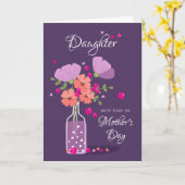 娘パーソナライズされたの母の日のカード カード (黄色い花)