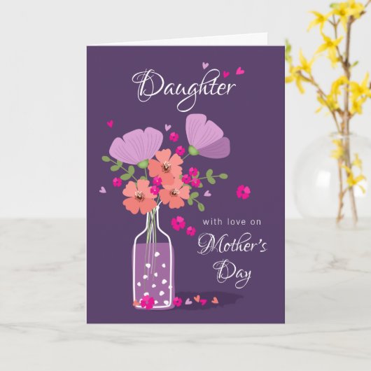 娘パーソナライズされたの母の日のカード カード (黄色い花)