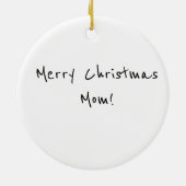 娘パーソナライズされたの茶色の髪のオーナメントを持つ母 セラミックオーナメント (裏面)