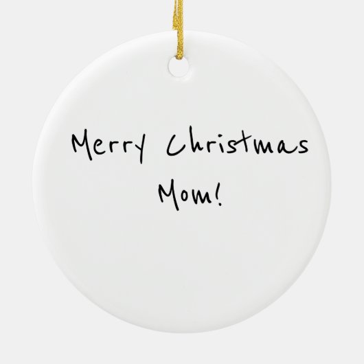 娘パーソナライズされたの茶色の髪のオーナメントを持つ母 セラミックオーナメント (裏面)