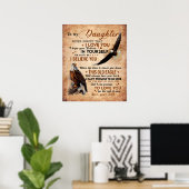 娘パーソナライズされたへのパパからの手紙 ポスター (ホームオフィス)