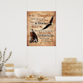 娘パーソナライズされたへのパパからの手紙 ポスター (キッチン)