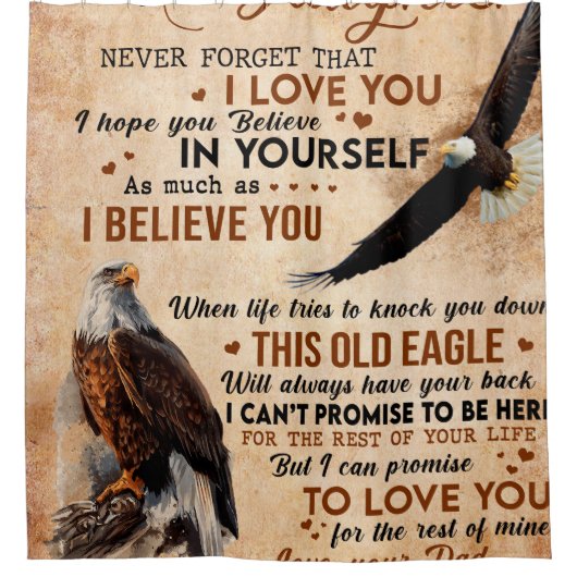 娘パーソナライズされたへのパパ シャワーカーテン (正面)