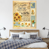 娘パーソナライズされたへのヴィンテージ キャンバスプリント (インサイチュ (寝室))