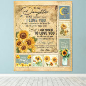 娘パーソナライズされたへのヴィンテージ キャンバスプリント (インサイチュ (ウッドフロア))