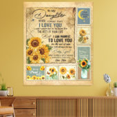 娘パーソナライズされたへのヴィンテージ キャンバスプリント (インサイチュ (リビング))