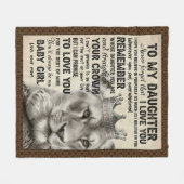 娘パーソナライズされたへの手紙 フリースブランケット (正面(横))