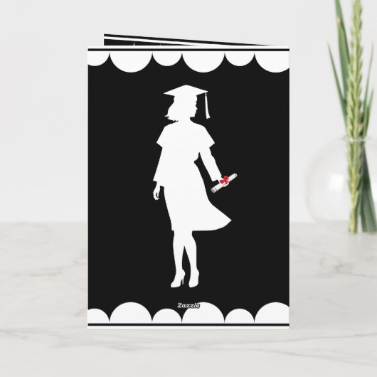 娘パーソナライズされた又は娘の卒業証書 カード (裏面)