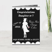 娘パーソナライズされた又は娘の卒業証書 カード (正面)