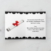 娘パーソナライズされた又は娘の卒業証書 カード (内部)