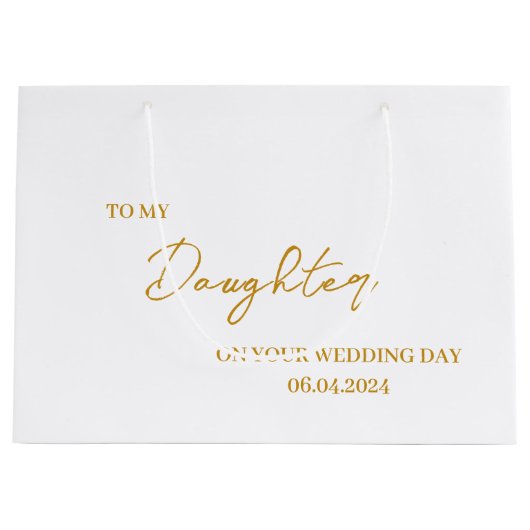 娘パーソナライズされた嫁抱き枕へ ラージペーパーバッグ (正面)