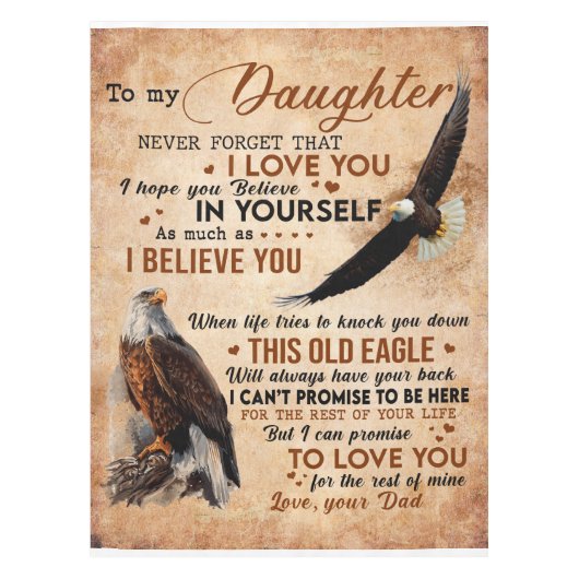 娘パーソナライズされた宛の手紙パパ テーブルクロス (正面)