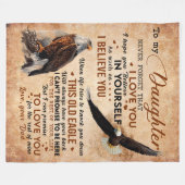 娘パーソナライズされた宛の手紙パパ フリースブランケット (正面(横))