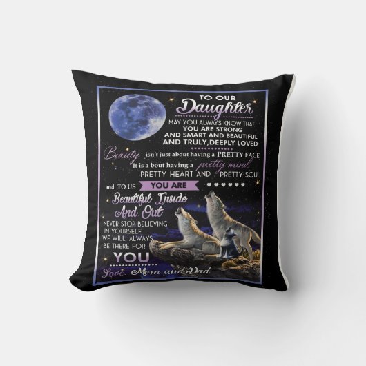 娘パーソナライズされた宛の手紙 クッション (正面)