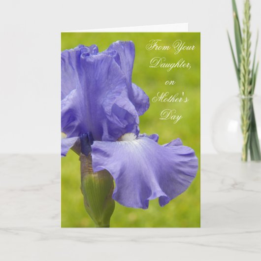 娘パープルアイリスフローラ母の日から カード (正面)
