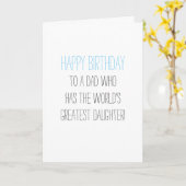娘ユーモラス誕生日パパ カード (黄色い花)