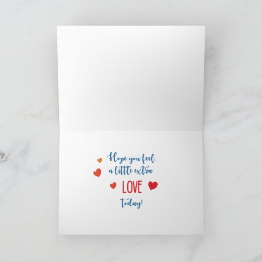 娘ラブバレンタイン子猫と黄色のデイジー カード (内部)