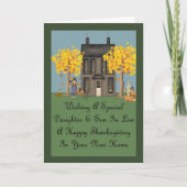 娘及び義理の息子の新しい家の幸せな感謝祭 シーズンカード (正面)