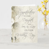 娘及び義理の息子の結婚式のお祝いカード カード (黄色い花)