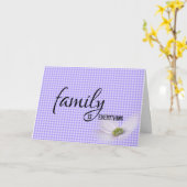 娘婿パープルギンガム誕生日 カード (黄色い花)