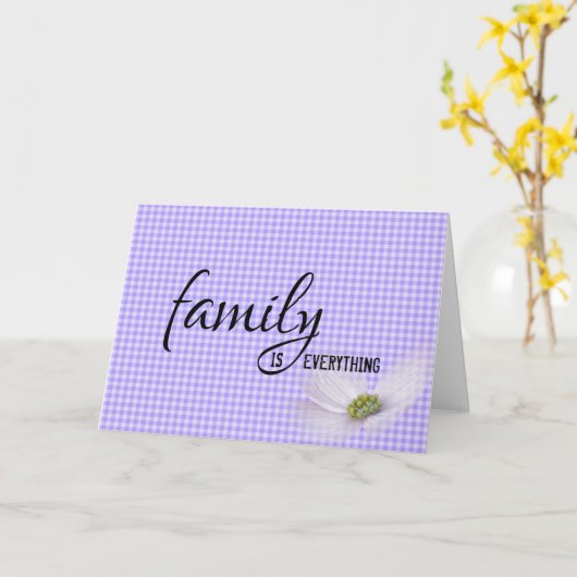 娘婿パープルギンガム誕生日 カード (黄色い花)