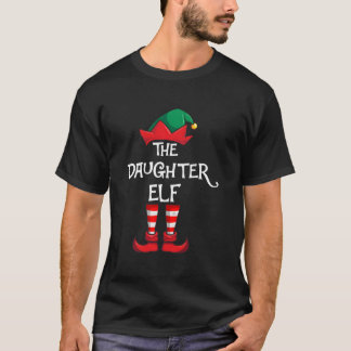 娘小妖精や小人マッチングファミリークリスマス Tシャツ