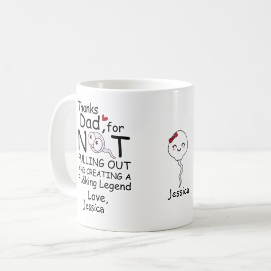 娘感謝していの伝説を作り出すために コーヒーマグカップ (正面左)