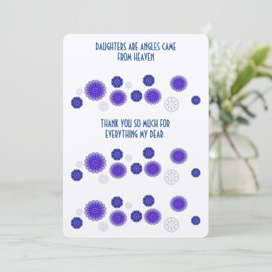 娘感謝していの名刺 サンキューカード (スタンド正面)