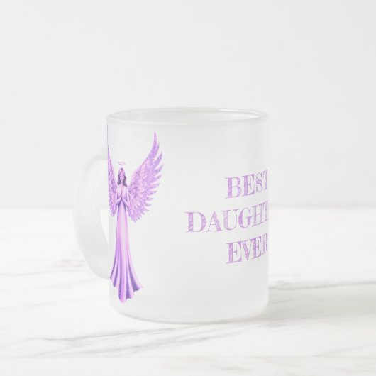 娘最高のは今まで | アーチャンエルシャミュエルピンク フロストグラスマグカップ (正面左)