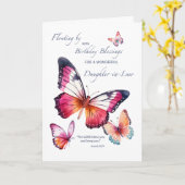 娘法宗教上の誕生日蝶 カード (黄色い花)