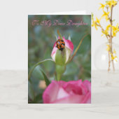 娘親愛バラとカブトムシのレディーカード カード (黄色い花)