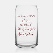 娘誇りを持ったの母素晴らし名文字 ガラス缶 (裏面)