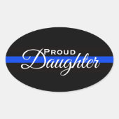 娘誇りを持った警察官オーバルバンパーステッカー 楕円形シール (正面)