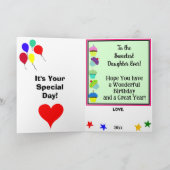 娘誕生日バルーンのカップケーキ名 カード (内部)