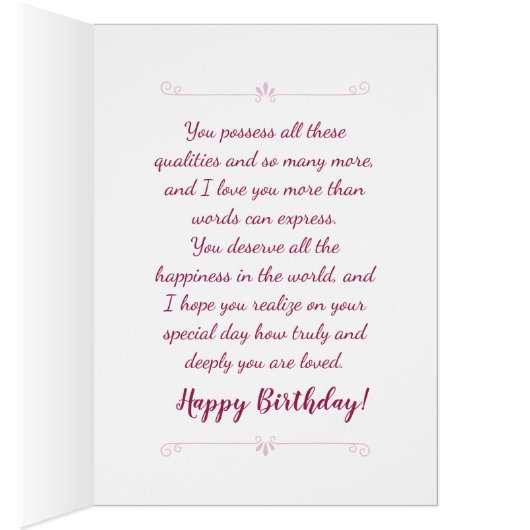 娘誕生日私の信じられないほど素晴らしい娘 (内側 (右))