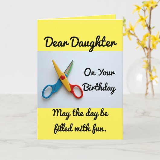 娘誕生日紙人形カード カード (黄色い花)