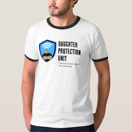 娘防衛ユニット おもしろパパデザイン Tシャツ (正面)