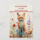 娘10th誕生日抽象芸術キツネ シーズンカード (正面/裏面)