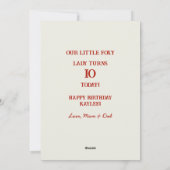 娘10th誕生日抽象芸術キツネ シーズンカード (裏面)