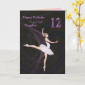 娘12歳、バレリーナ誕生日カード カード (黄色い花)