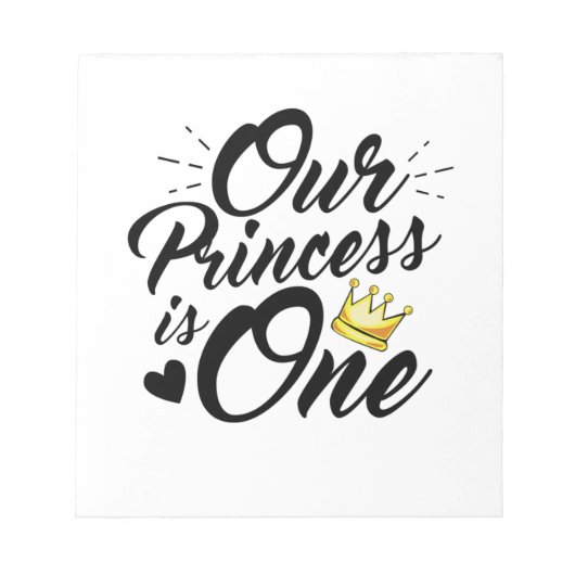娘1st誕生日ママパパプリンセス ノートパッド (正面)