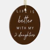 娘2人の母親と可愛い暮らしの方が良い セラミックオーナメント (右)