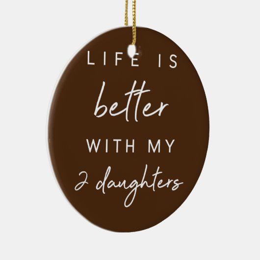 娘2人の母親と可愛い暮らしの方が良い セラミックオーナメント (右)