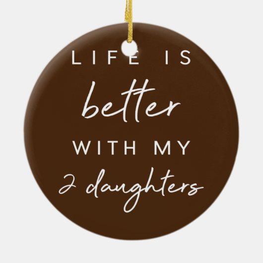 娘2人の母親と可愛い暮らしの方が良い セラミックオーナメント (裏面)