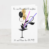 娘21歳の誕生日グリーティングカード カード (正面)